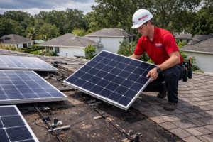 Professional detach and reset solar panels in Tampa
